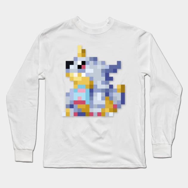 Gabumon low-res pixelart Long Sleeve T-Shirt by JinnPixel